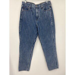 American Eagle Outfitters Mom Jean Striped Blue White Size 8 Regular